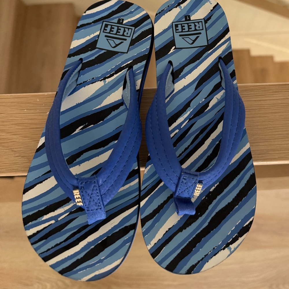 Reef Blue Striped Flip Flops